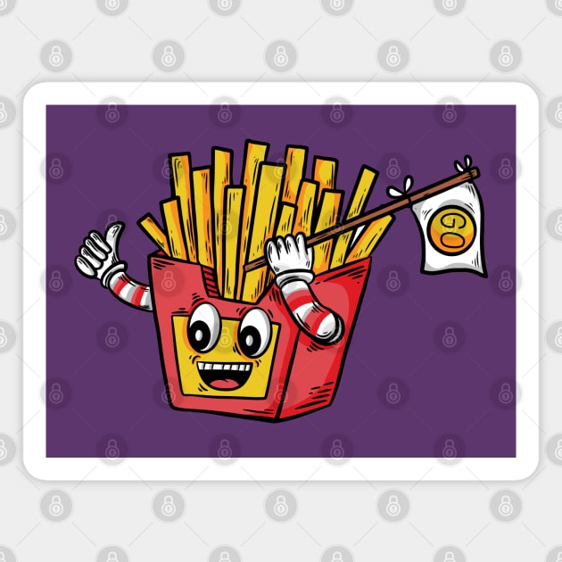 French fries happy expression Magnet by Mako Design 